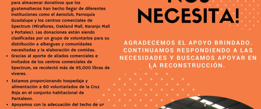 Seguimos Apoyando, ¡Guatemala nos Necesita!